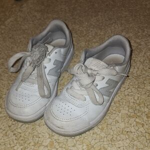New Balance Kids Gray and White Sneakers
